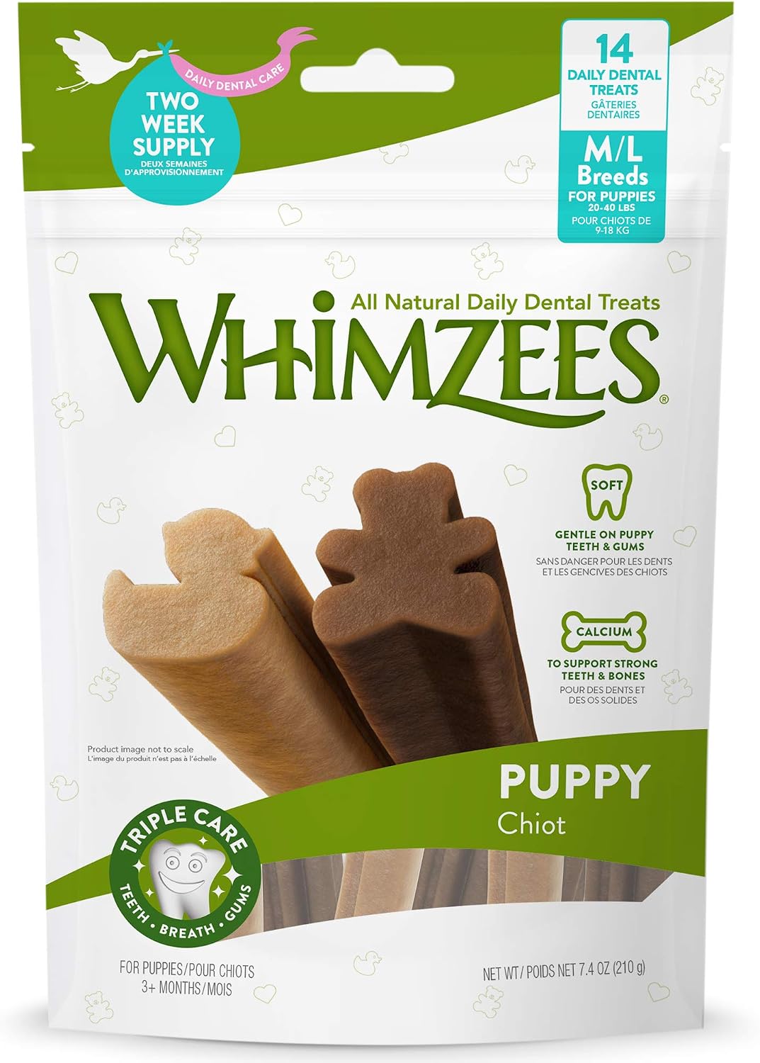 Whimzees by Wellness Dental Treats for Puppies, Natural, Grain Free, Helps to Clean Teeth, Freshen Breath, Reduce Tartar & Plaque,…