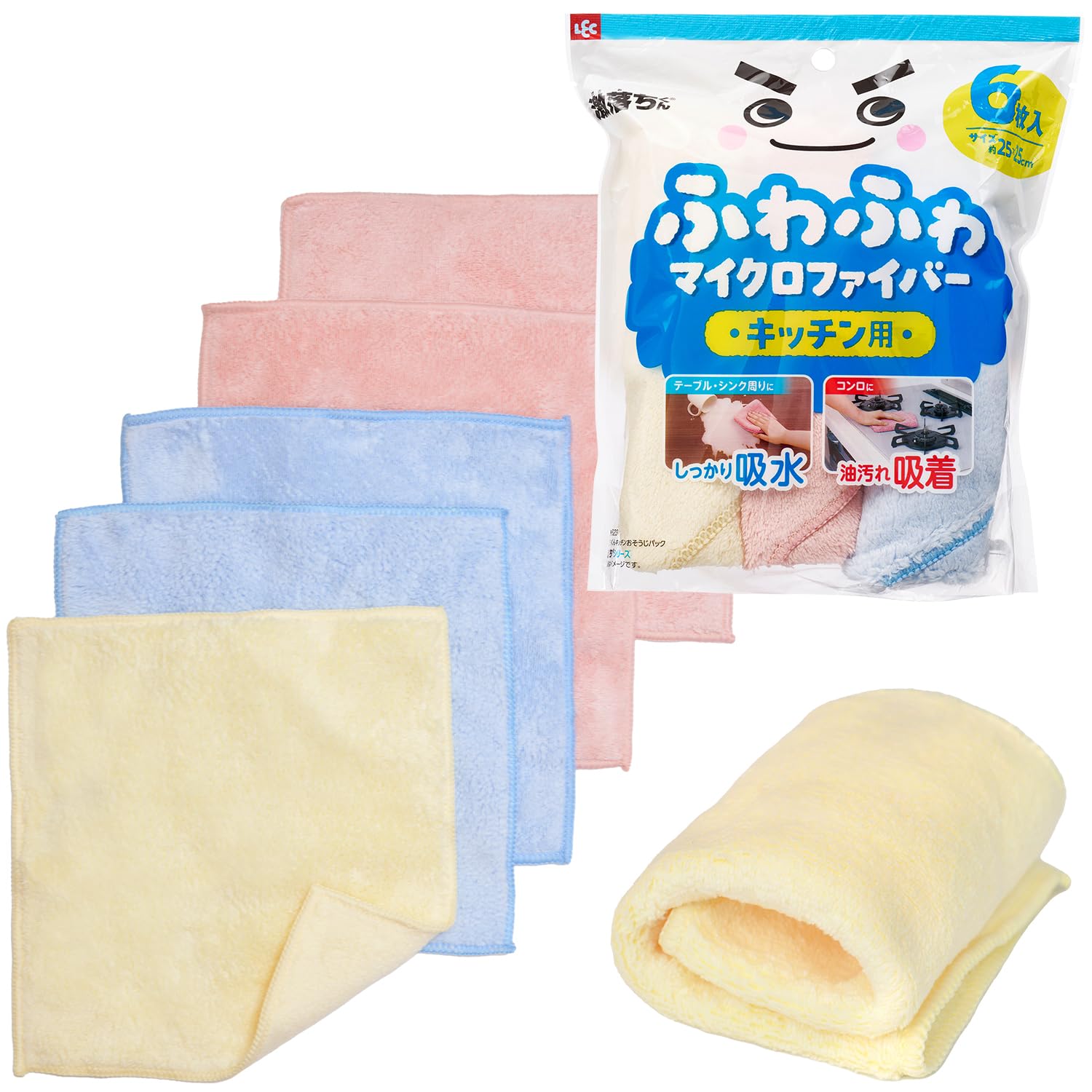 レック 激落ちくん ふわふわ マイクロファイバークロス (6枚入・約25×25c…
