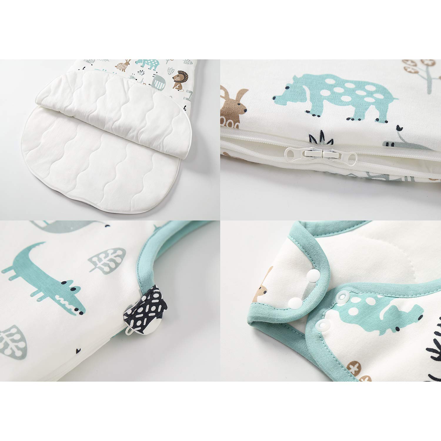 Mosbears Sacco nanna invernale per bambini, 2,5 Tog, 100% cotone, diverse dimensioni dalla nascita fino a 24 mesi, adatto per tutto l'anno
