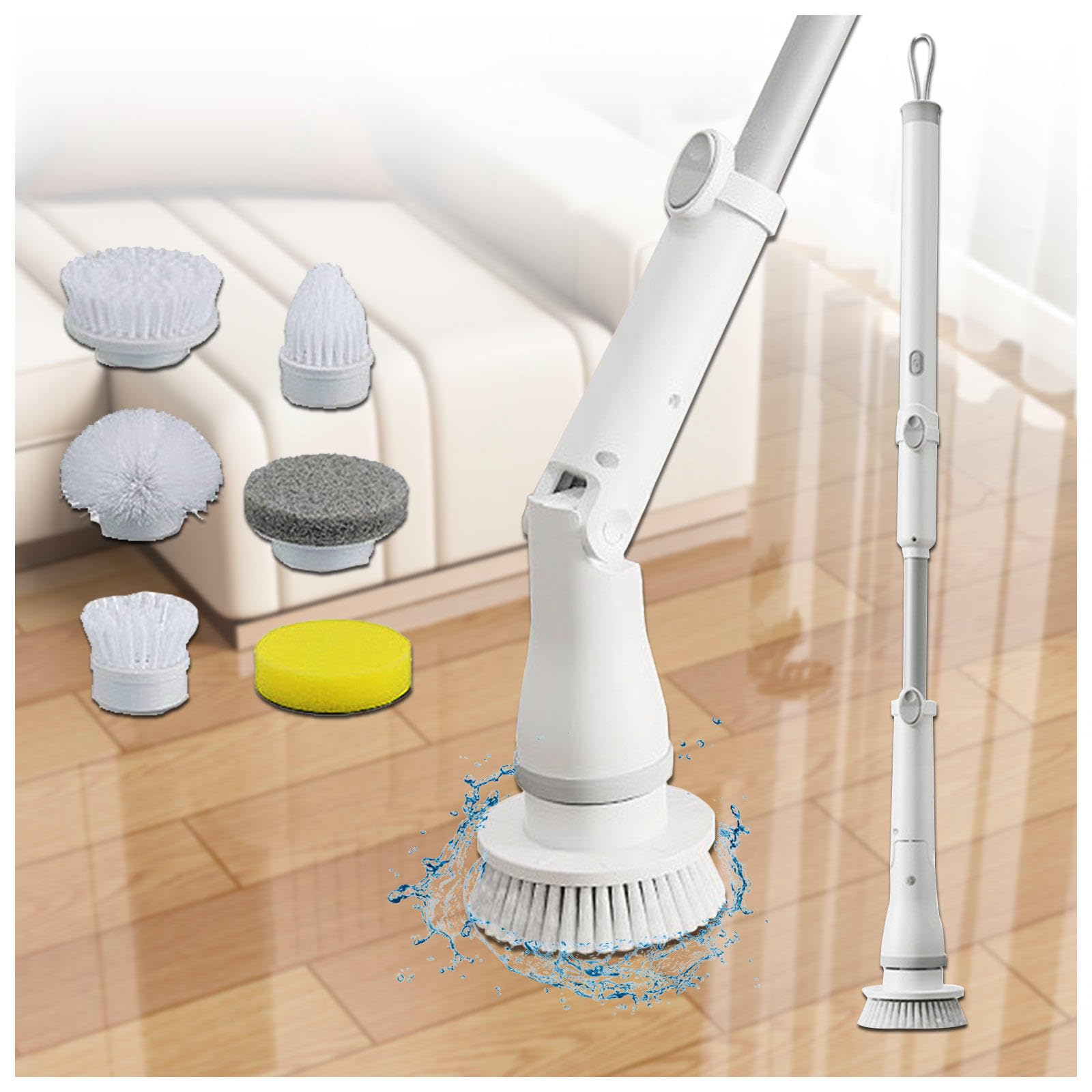 Escoba De Limpieza Electrica 6 en 1, con 2 velocidades Ajustables, Mango Ajustable Fregona Electrica para Baño, Suelo de Baldosas y Coche