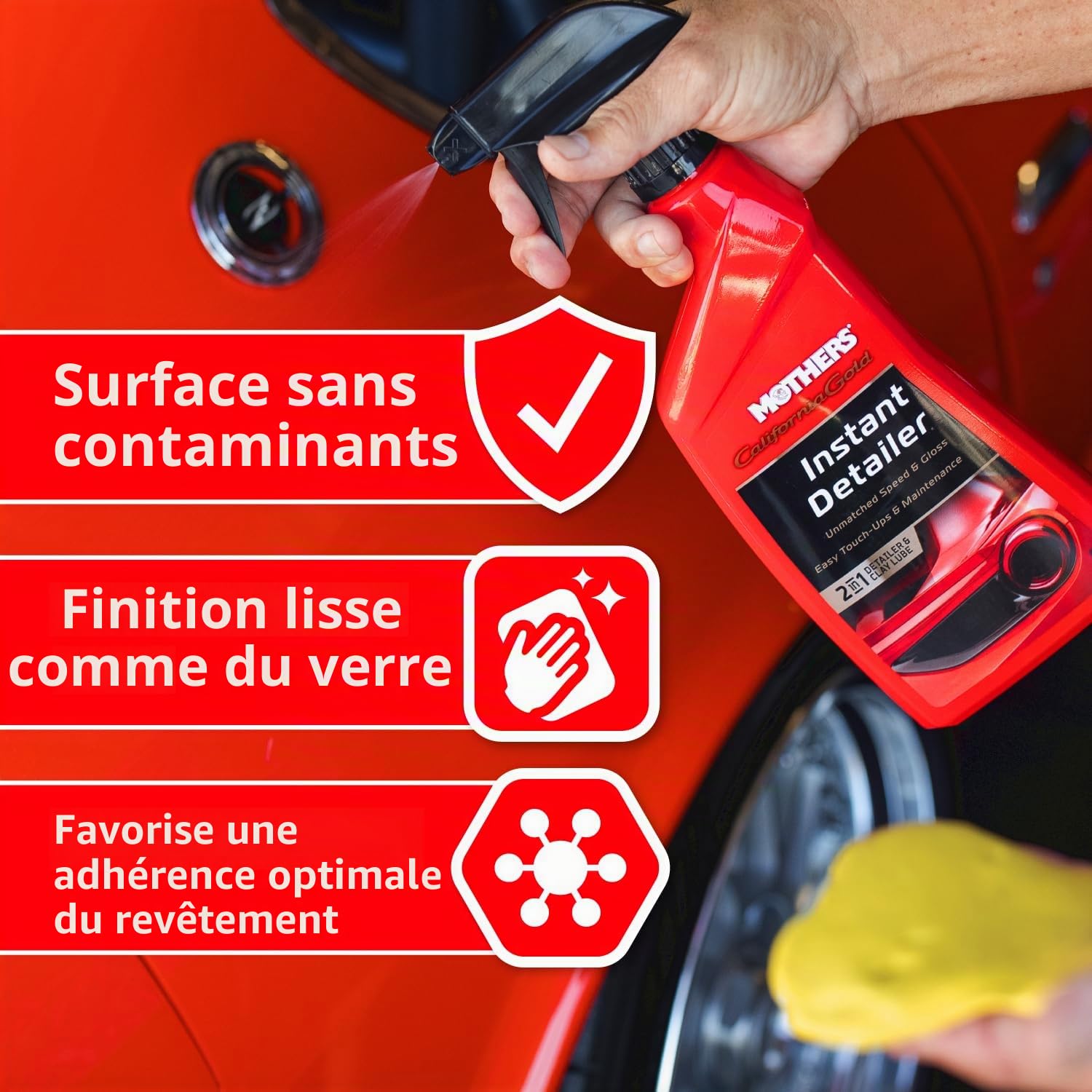 MOTHERS 07240 California Gold Barre d'argile pour Voiture | Élimine les contaminants, restaure la brillance et la douceur de la peinture