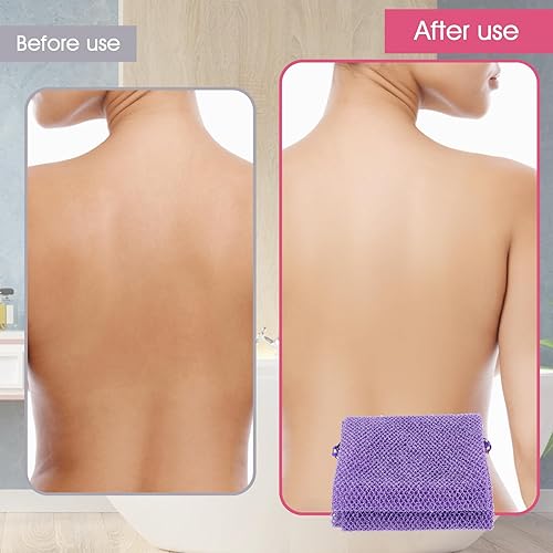 Miniatura 3 de Prasacco 2 piezas de red exfoliante africana, esponja de red africana, exfoliante de espalda para ducha, África, redes largas, esponjas de ducha,