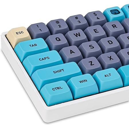 Taeeiancd 133 PBT Dye-Sublimation Keycaps XDA Profile Custom Keycaps ANSI Layout for 61 64 68 87 104 108 Mechanical Keyboard(Blue cat)