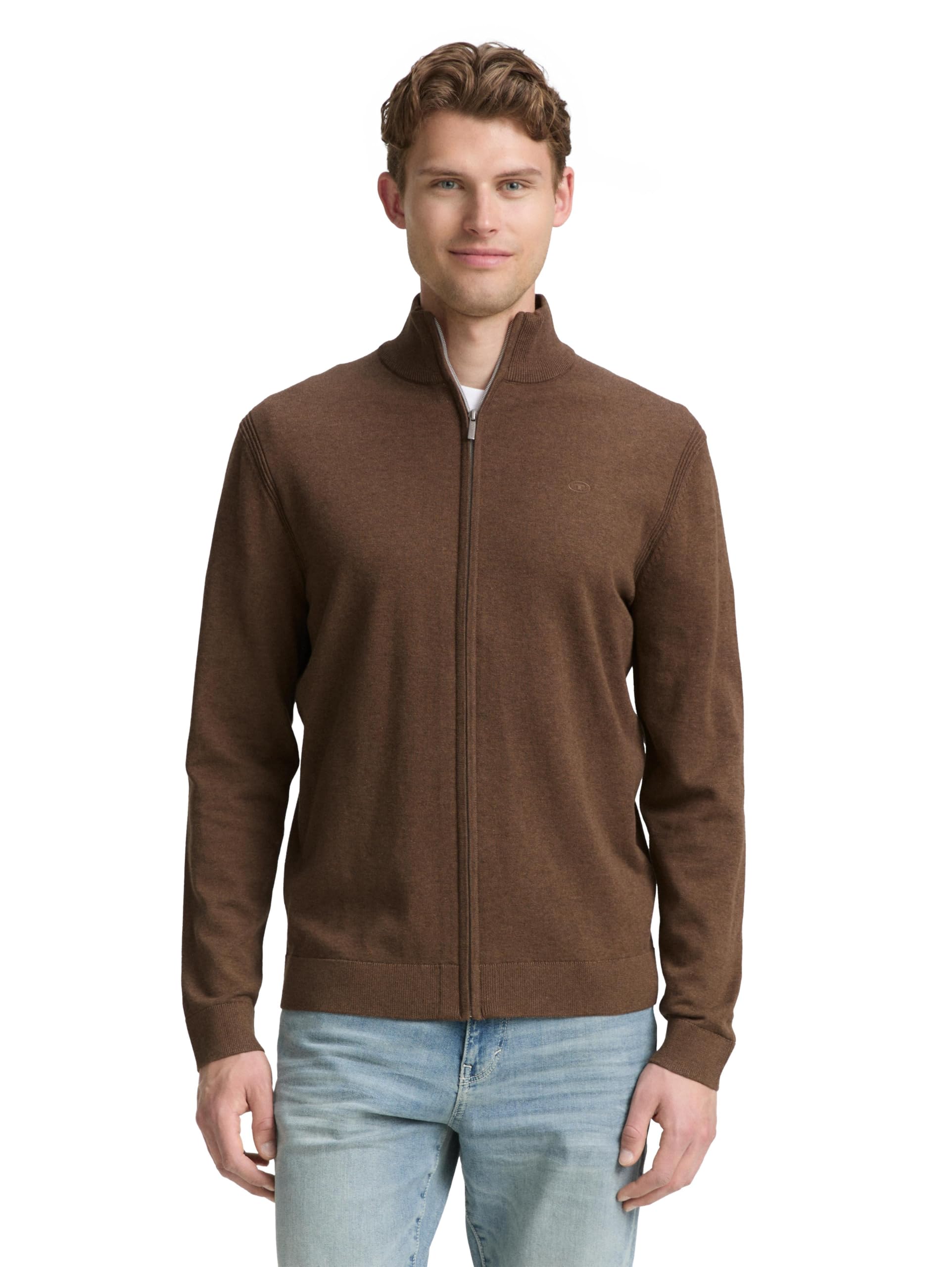 Tom Tailor Herren Strickjacke aus Baumwolle
