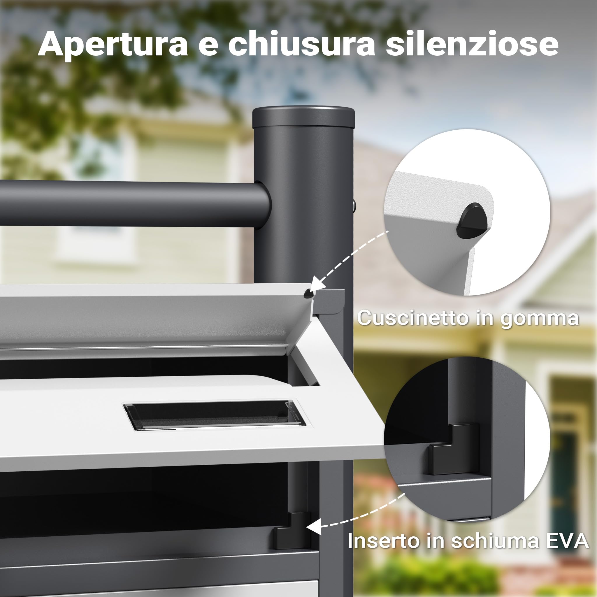 Wiltec Cassetta postale condominiale autoportante 6 posti antracite/bianco 513 x 270 x 1500 mm 1 modulo