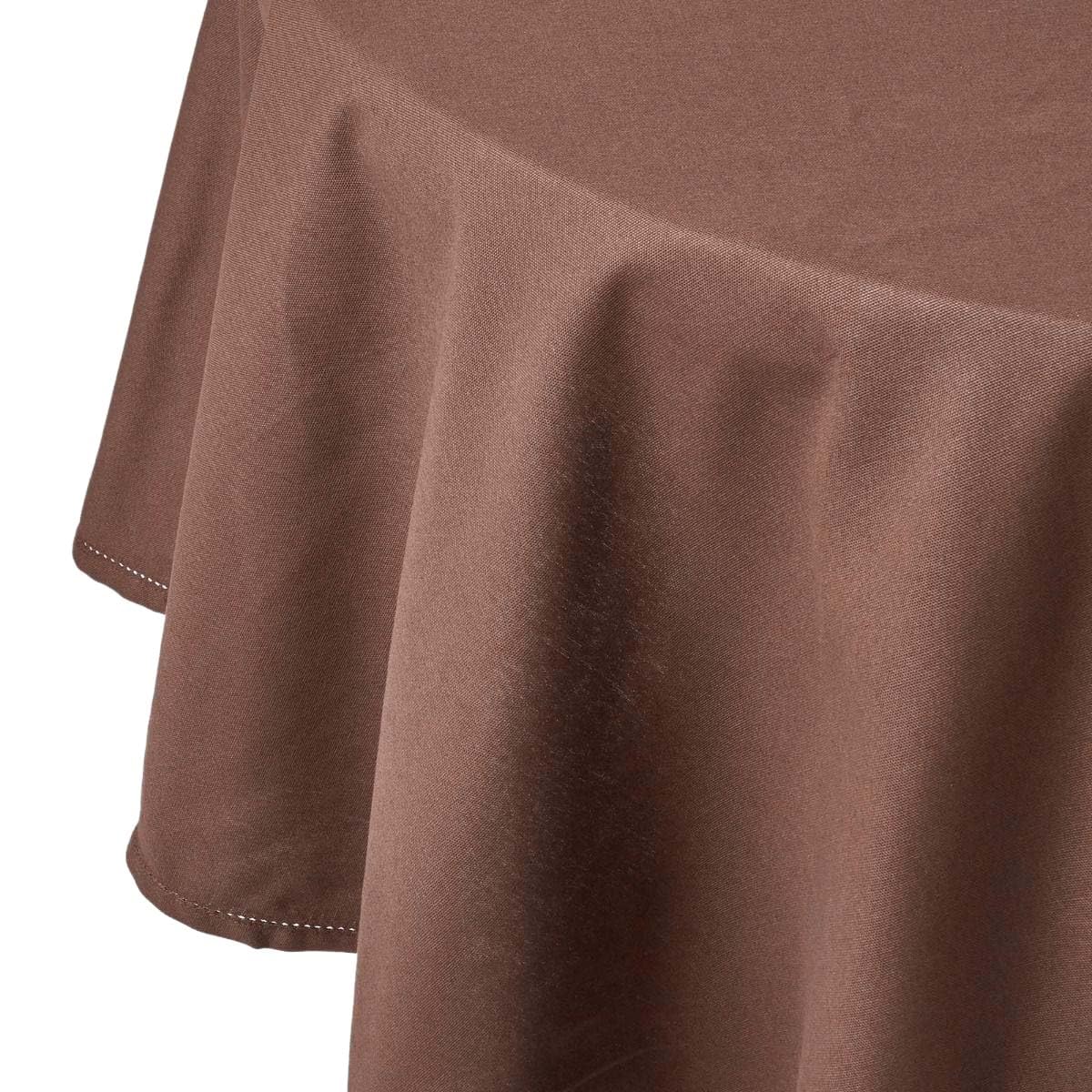 Homescapes Unisex Chocolate Plain Cotton Round Tablecloth, 178 Cm In
