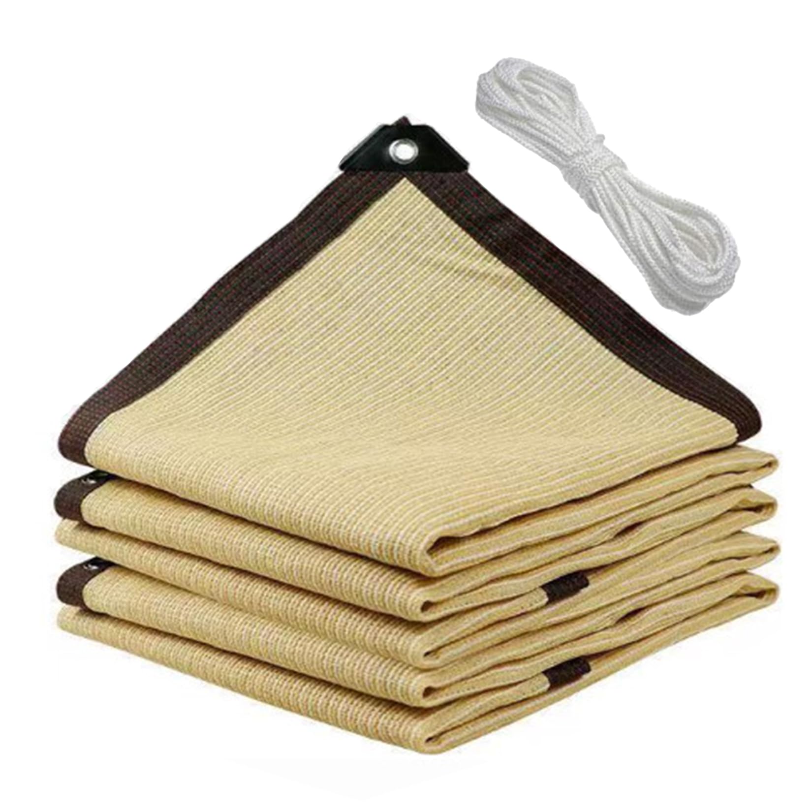 GJZQDKX 4x4m Light Beige Shade Cloth Durable Weather-Resistant Fabric - Outdoor Canopy for Pergolas Patios Gardens Greenhouses Balconies