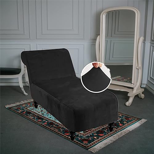 Miniatura 4 de GAMUKAI Funda de terciopelo de lujo para diván, alta elasticidad, lavable a máquina, para tumbonas sin brazos, funda para diván interior para sala