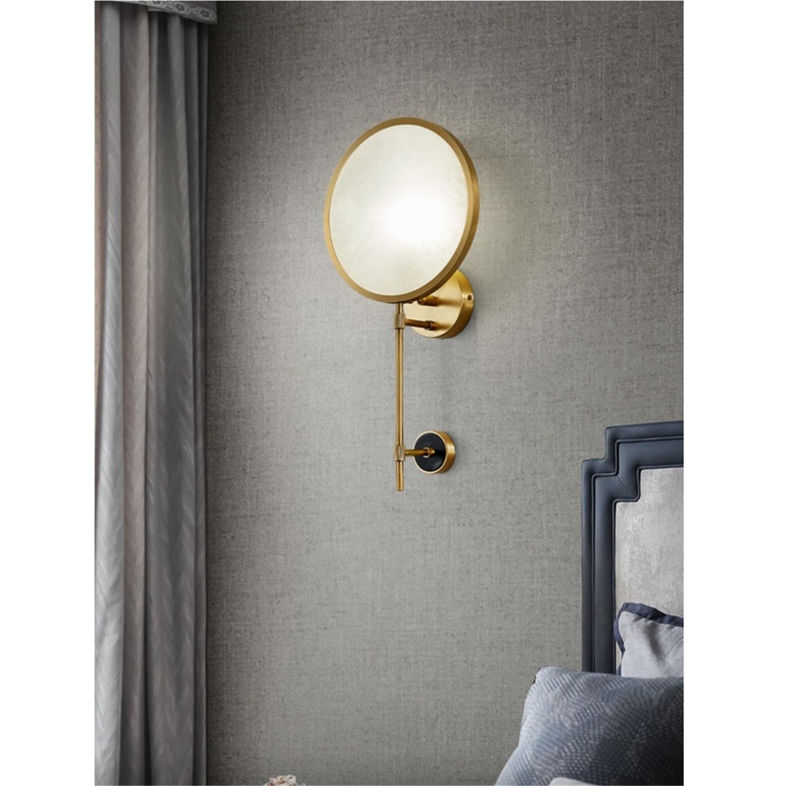 Applique da parete Moderne lampade da parete di lusso, tutte in rame e marmo, lampada camera letto con personalità creativa