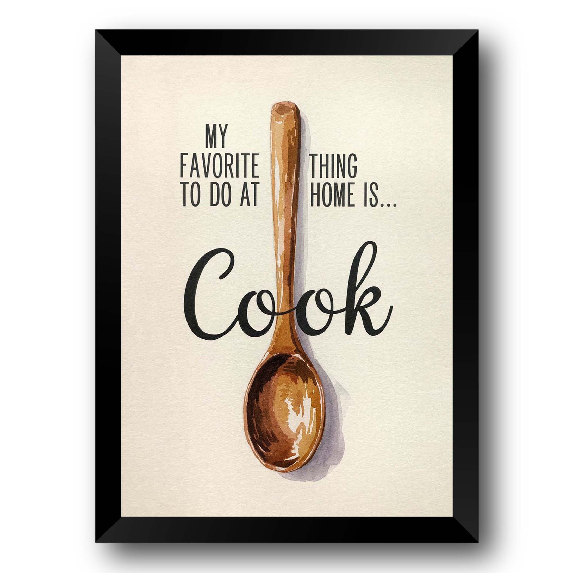 HL CREATIONs My Favorite Thing To Do At Home Is Cook Wall Frame | Kitchen Quote Wall Decor | Wooden Spoon Kitchen Art | Modern Dining Room & Restaurant Decoration | Motivational Kitchen Poster (13.6 Inch X 10.2 Inch).-image-28
