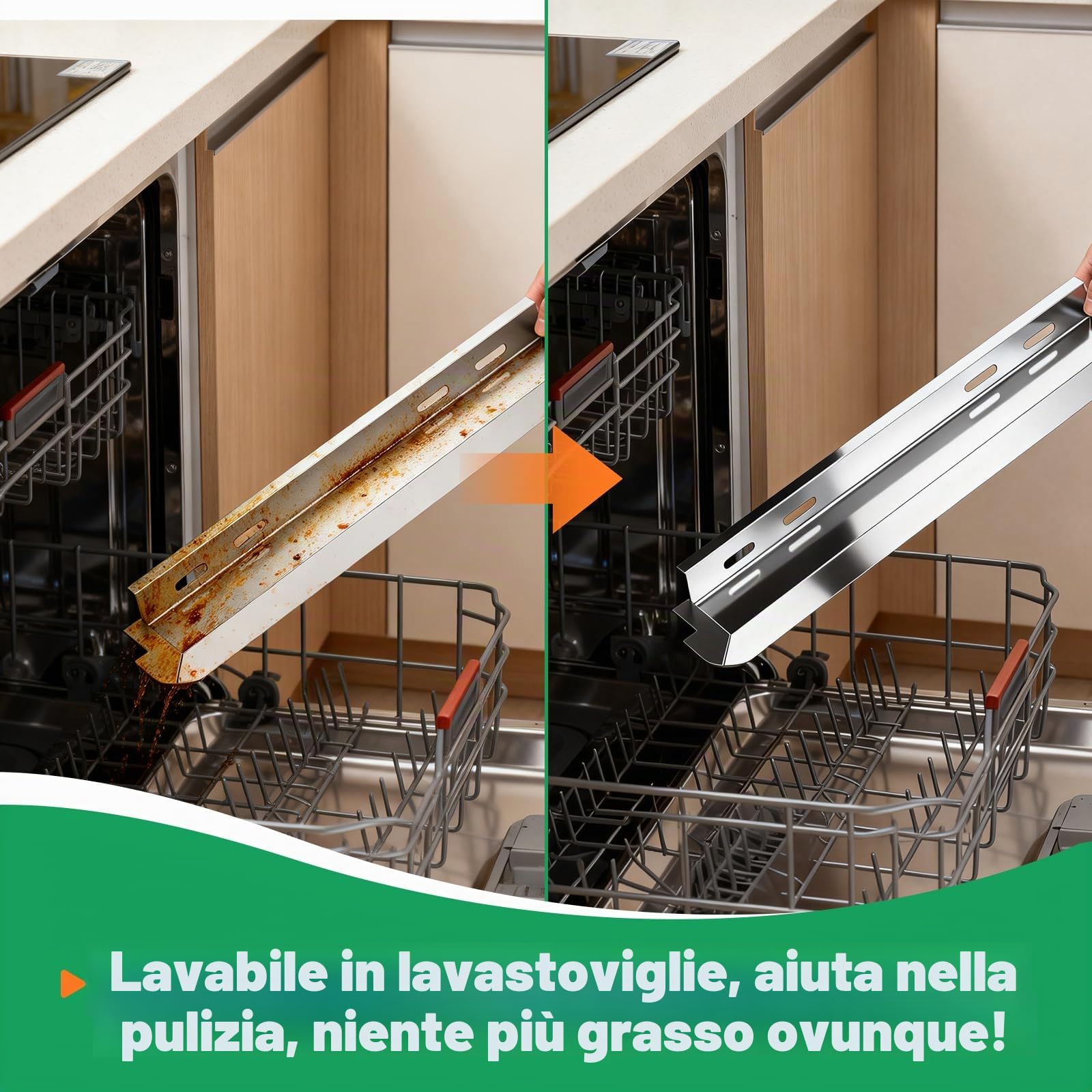 WELL GRILL Vaschetta antigoccia in acciaio inox per Weber Go-Anywhere Gas, confezione da 2 vaschette raccogligrasso per barbecue a gas Weber Go Anywhere