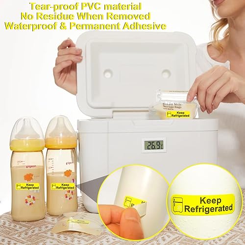 Miniatura 2 de Pegatinas refrigeradas, embalaje de alimentos fríos, etiquetas de advertencia y clínicas de salud, material de PVC duradero impermeable, 500
