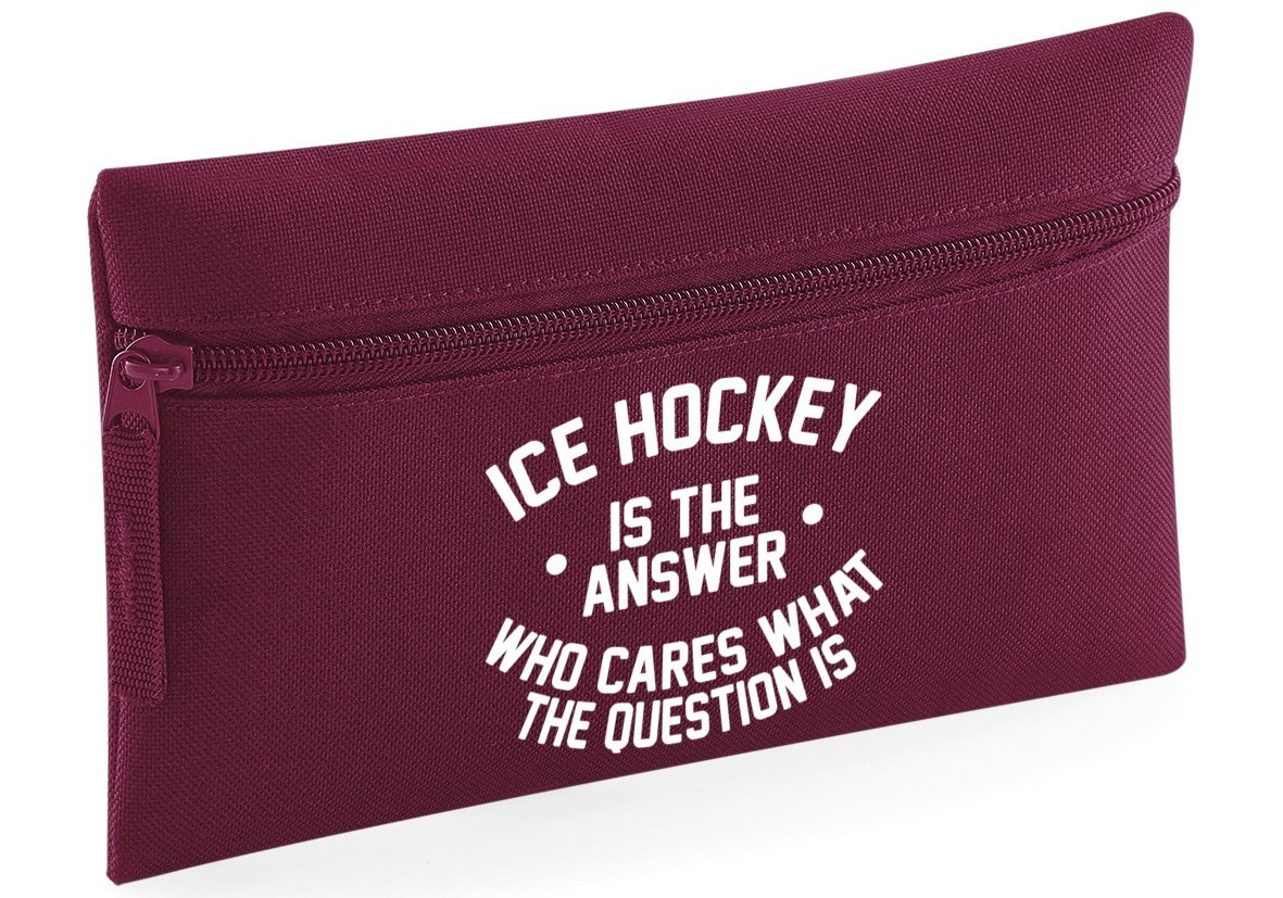 HippoWarehouse Ice Hockey is the Answer Who Cares What the Question is Printed Pencil Case Desk Organiser College School University 21x14cm 0.5 litres