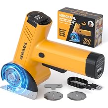 Electric Scissors 4V Cordless Cardboard Cutter with 2000mAh Battery, 3 Blades, LED Light & Safety Lock | Electric Box Cutter for Fabric, Leather, Carpet, Plastic