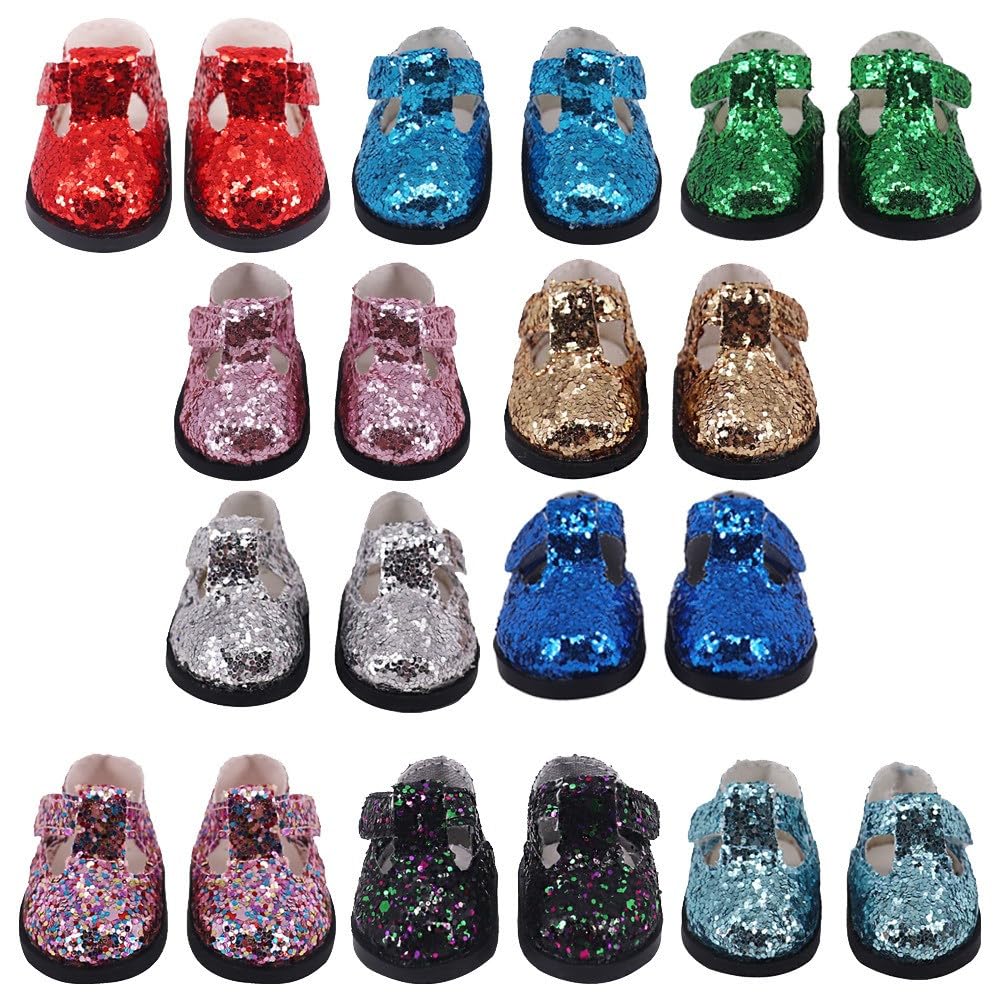 35 cm buty dla lalek z cekinami amerykańskie buty dla lalek akcesoria kostiumowe 5 cm (#B)