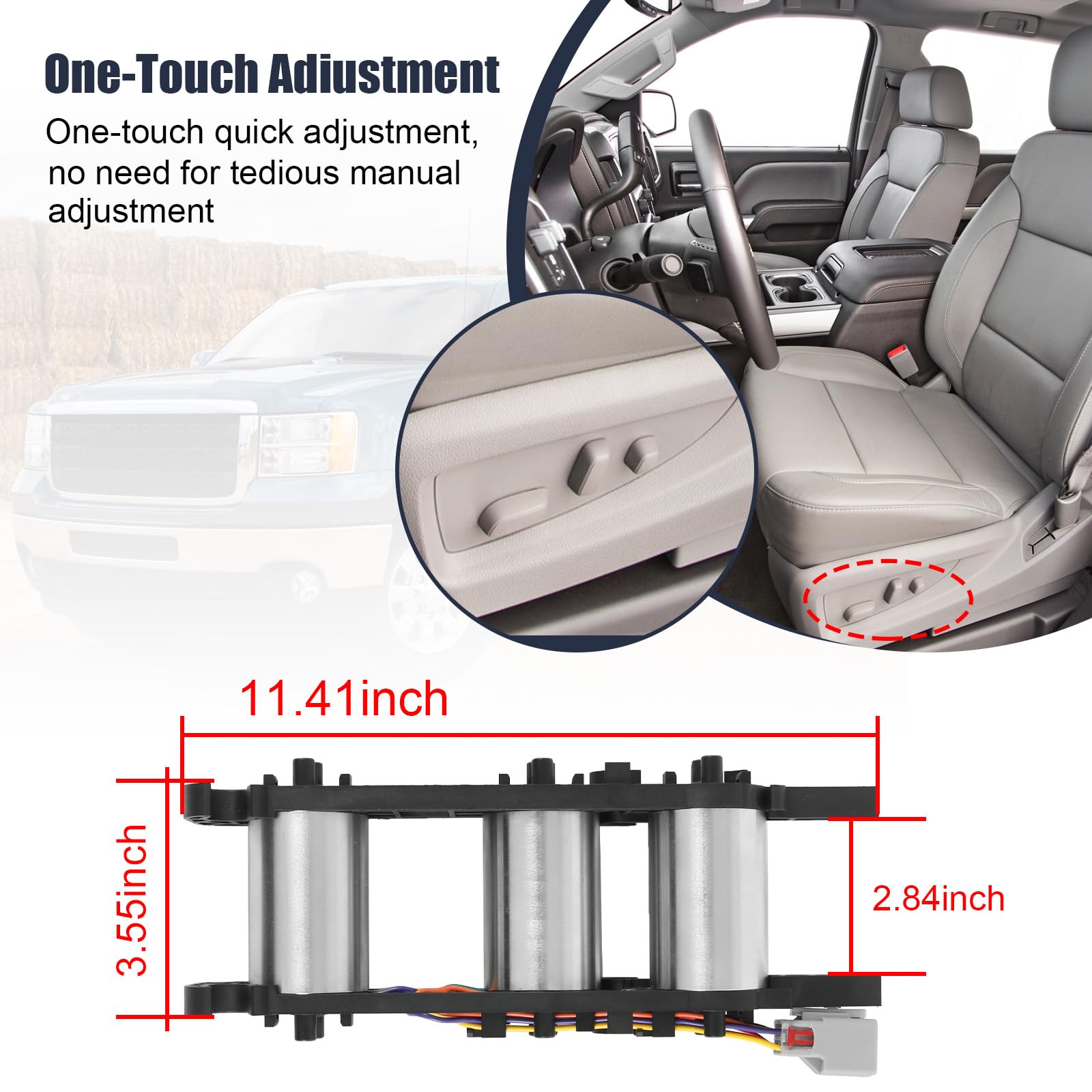 Motor de asiento eléctrico de 6 u 8 vías sin memoria compatible con Chevy Silverado Suburban Tahoe Avalanche GMC Sierra Yukon Cadillac Escalade 2007-2014 Reemplaza # L0060111