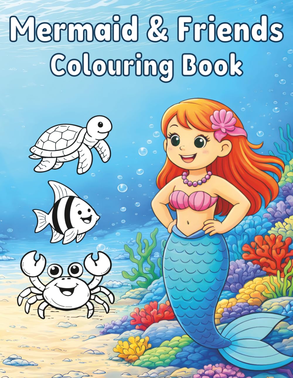 Mermaid and Friends Colouring Book: 50 Magical Ocean Scenes to Colour Inspired by Underwater Fantasy Featuring Dolphins and Sea Creatures for Kids Ages 4–8