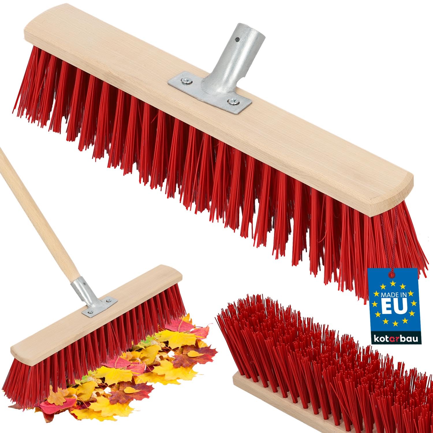 KOTARBAU® Garden Broom - 43 cm (16.93 inches) - Natural - Outdoor Broom - Sweeping Brush - Yard Brush - without Handle - Wood PVC
