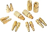 Paoeyrb 14-Pack 1/4" Brass Quick Connect Air Hose Fittings - Copper-Plated, Corrosion-Resistant Compressor Couplers for Tools & Hoses