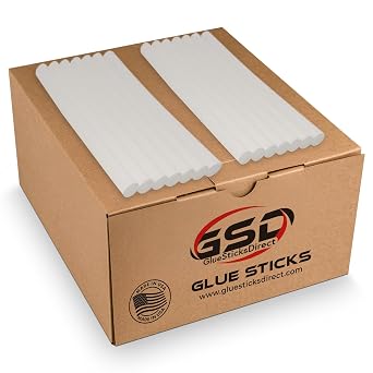 Wholesale Full Size Hot Melt Glue Sticks for Glue Gun - Bulk 10in Glue Sticks - Great for Art Craft Repairs - 7/16" X 10" 225 Sticks, 12.5lbs Pack - Made in USA