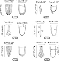 Vista 22 de SUPERFINDINGS 10 Styles 40Pcs Pinch Clip Bail Clasps Brass Pinch Clips 12/13/16.5/17/24mm Bail Clasp Dangle Charm Bead Pendant for Necklace Jewelry