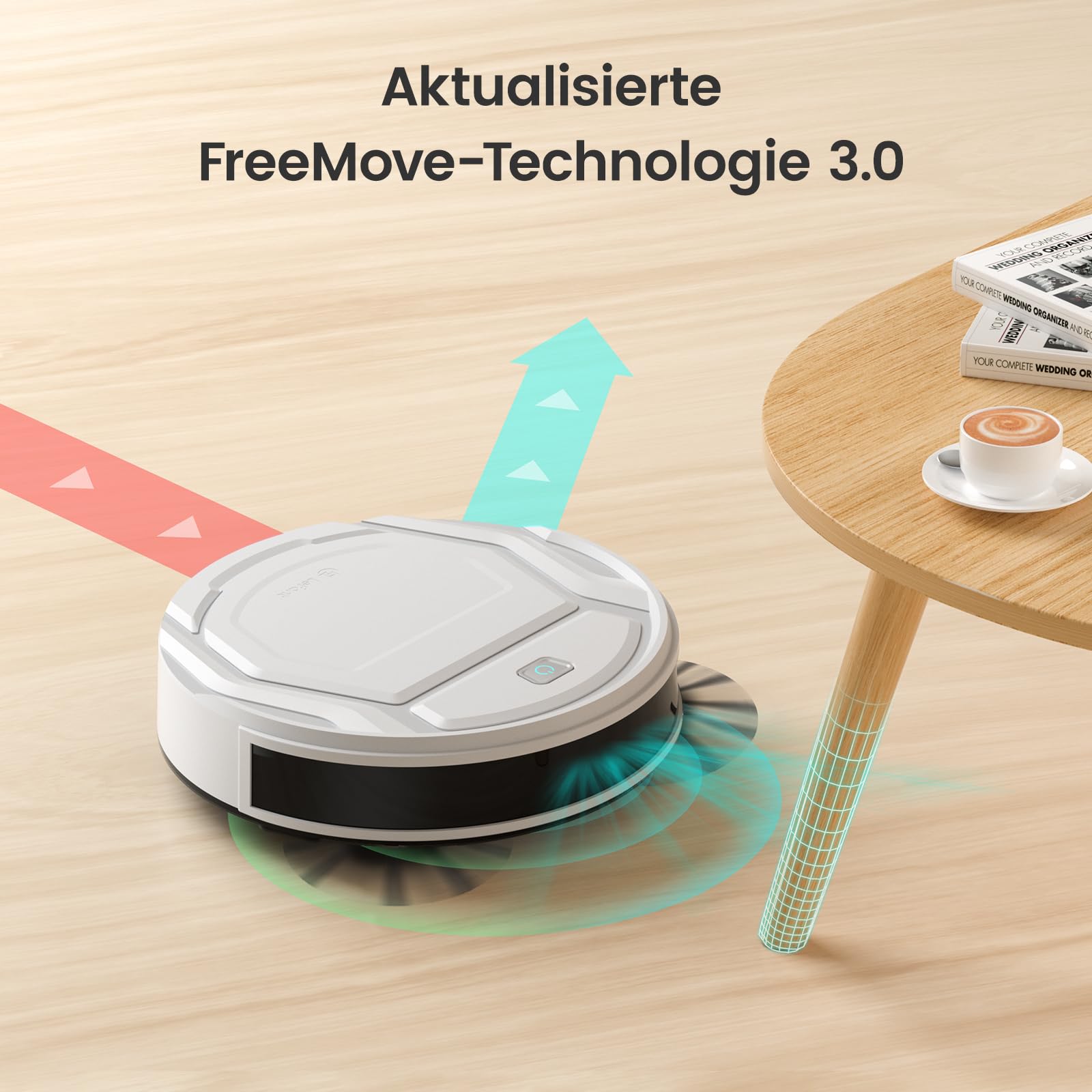 Lefant Saugroboter 2200 Pa, Klein Staubsauger Roboter, 120 Minuten, App-Gesteuert, Geräuscharmer Betrieb, Kompatibel mit Alexa, Anti-Verwicklungs-Absaugdüse, Ideal für Tierhaare & Hartböden