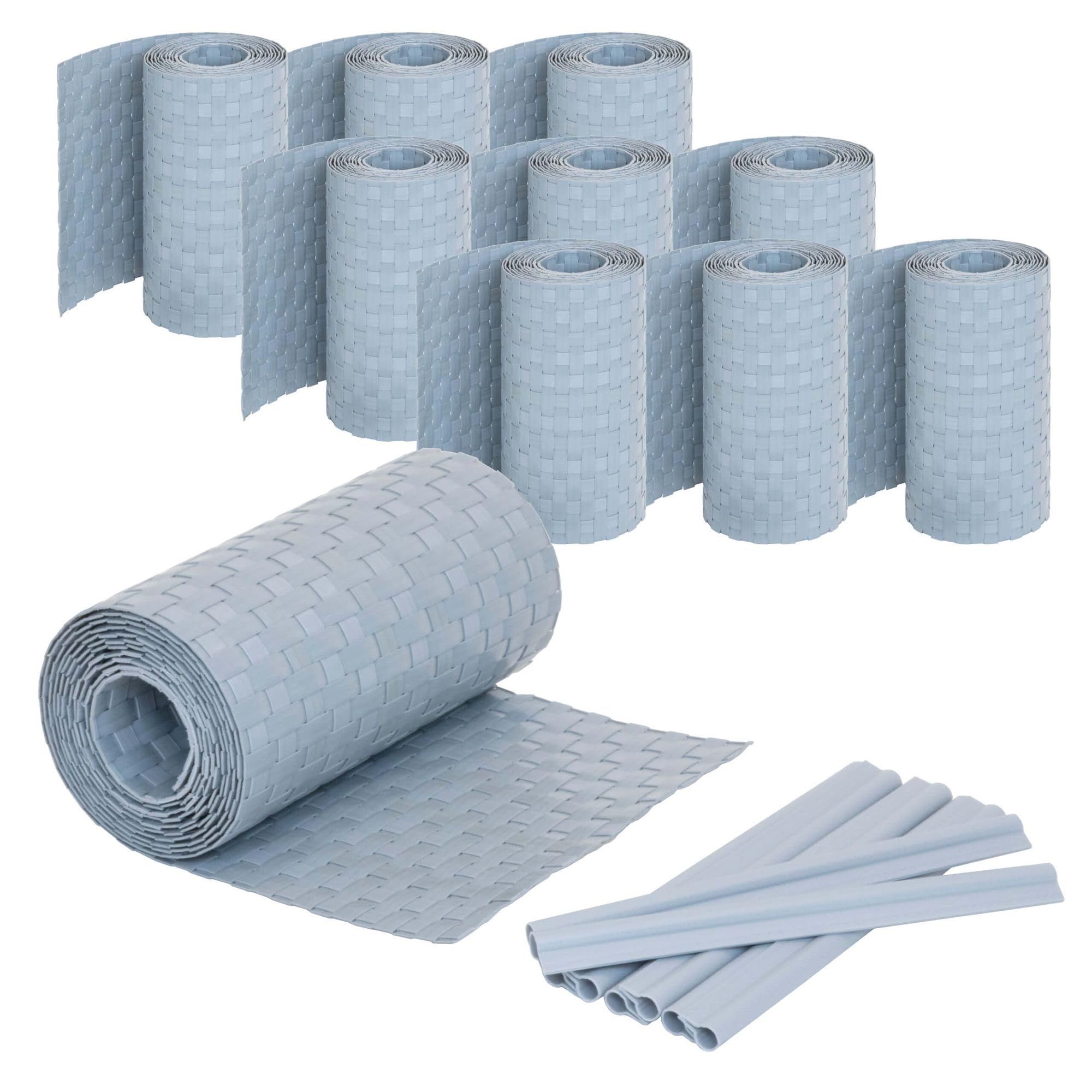 Jardinion privacy screen strips rattan look 250 x 19cm, 10 pieces (25m) light gray incl. 20 fastening clips rattan privacy screen
