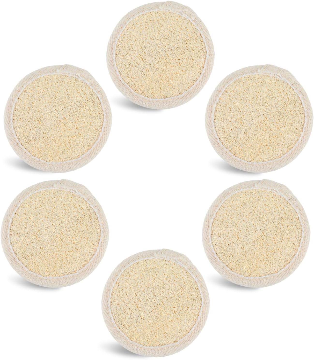 Amabro Loofah Sponge Face Pads Scrubber, 6 PCS Exfoliating Facial