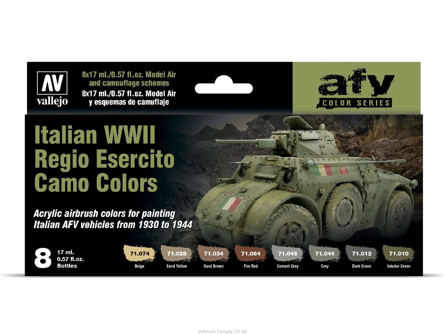 Vallejo AV Model Air Set - Italian WWII Camo Colors (x8)