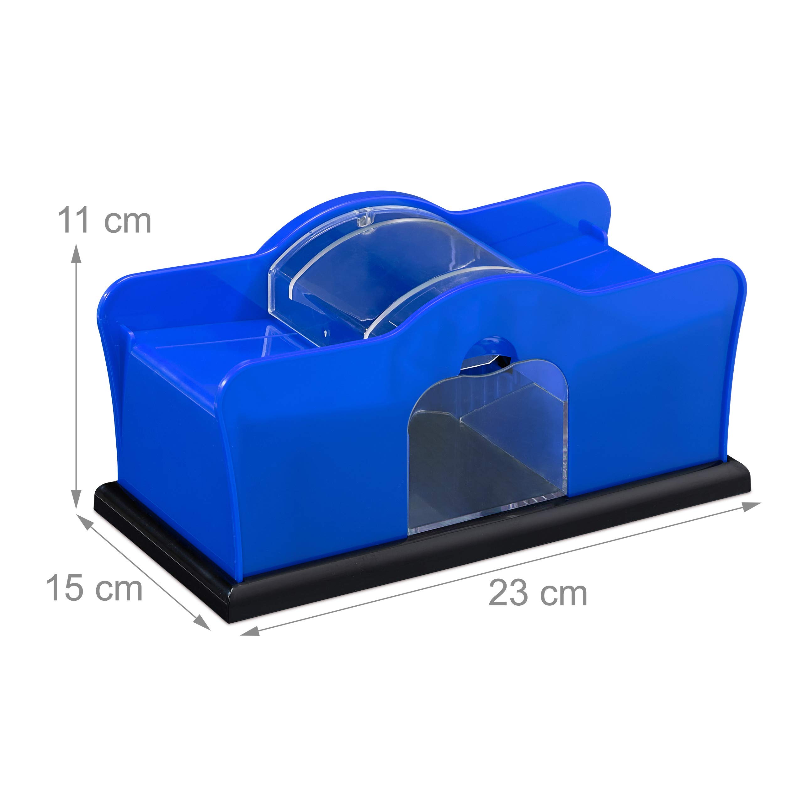 Relaxdays Shuffler - Mescolatore di Carte Unisex, per Adulti, 2 mazzi con manovella, per Carte da Gioco Fino a 91 mm, in plastica