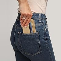 Vista 152 de Sodsay Estuche para tarjetas, cartera delgada con bolsillo frontal, para mujer, sujetatarjetas con llavero negro