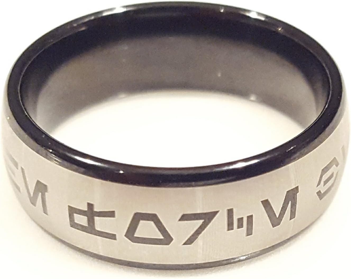 May The Force be with You Aurebesh Jedi Tungsten Carbide Men's Ring