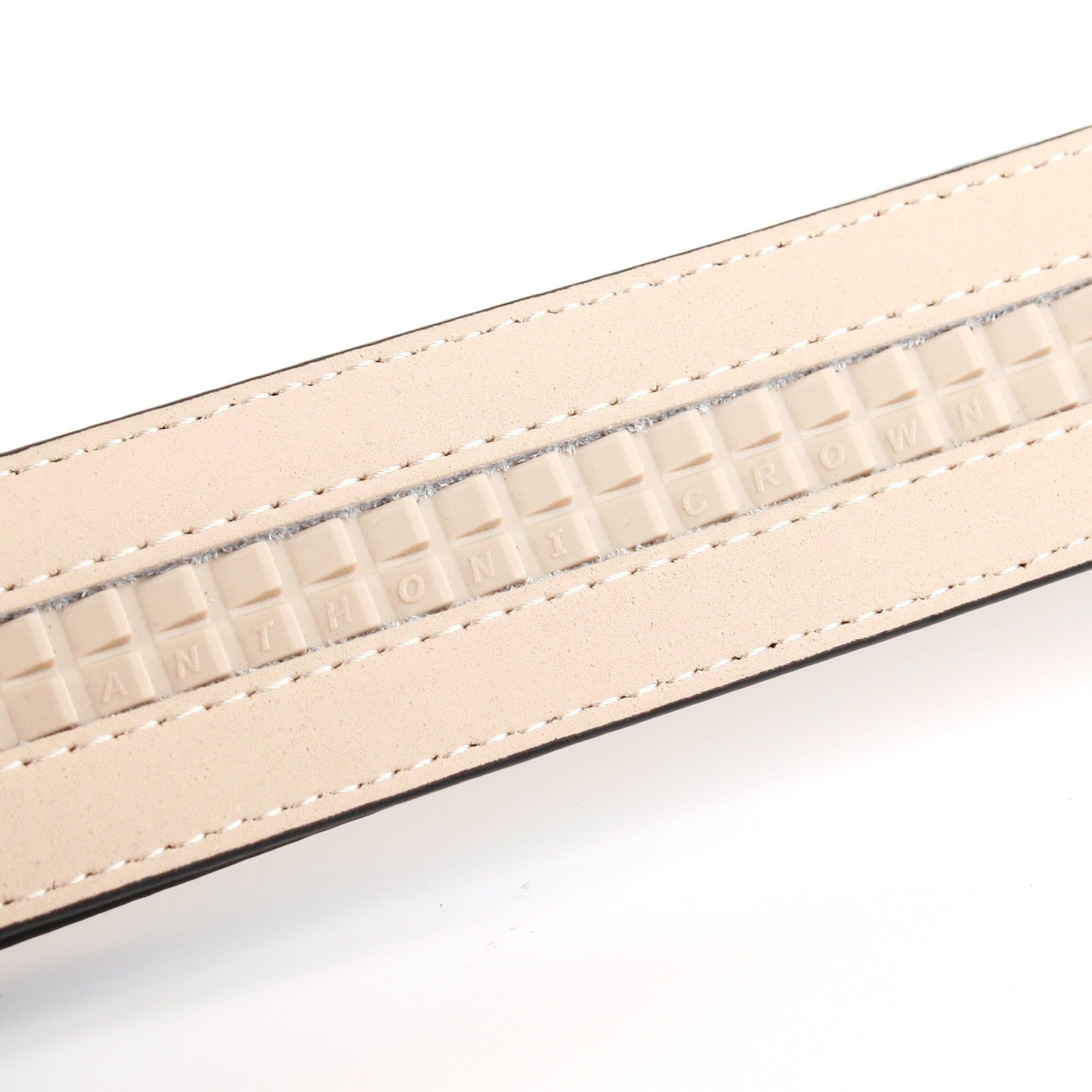 Anthoni Crown Leder Herrengürtel trendige Farbton Cognac-Braun / 3,5 cm Gürtel ohne Löcher, Automatikgürtel/Ledergürtel für Herren Anzug, Herren Hose oder Jeans, kürzbar