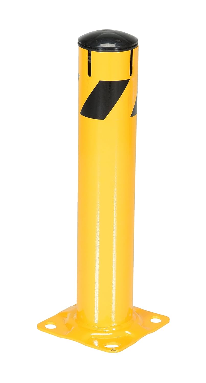 Vestil BOL-JK-24-4.5 Steel Pipe Bollard with Slots 24 in. x 4-1/2 in. Yellow