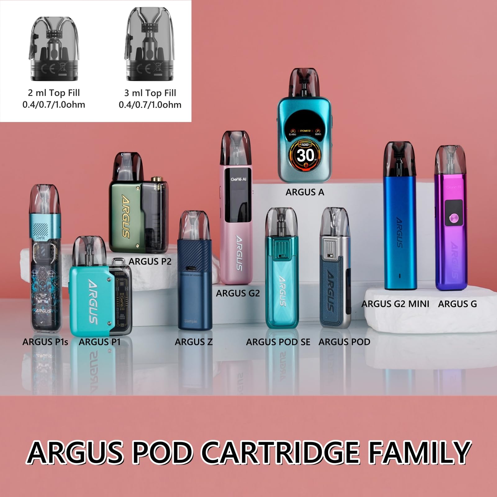 elfbar nachfüll pod läuft aus Cartouche Argus Top Fill Voopoo 3 ml 0.4 et 0.7 ohm