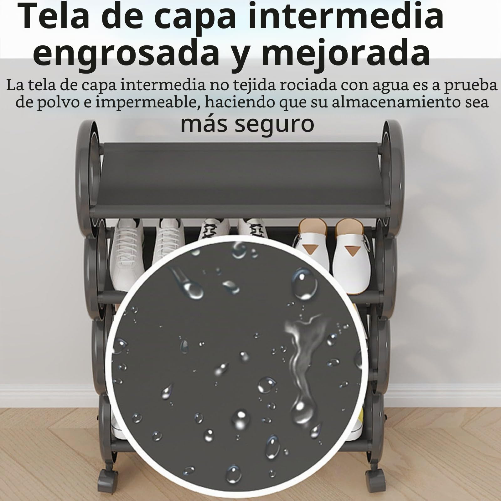 Zapatero Estrecho Alto De Con Ruedas,Zapatero De Pie Para Entrada Con Ruedas, Zapatero De Pasillo De Gran Capacidad,Para De Entrada, Baño, Sala De Estar B,61 * 20 * 73cm