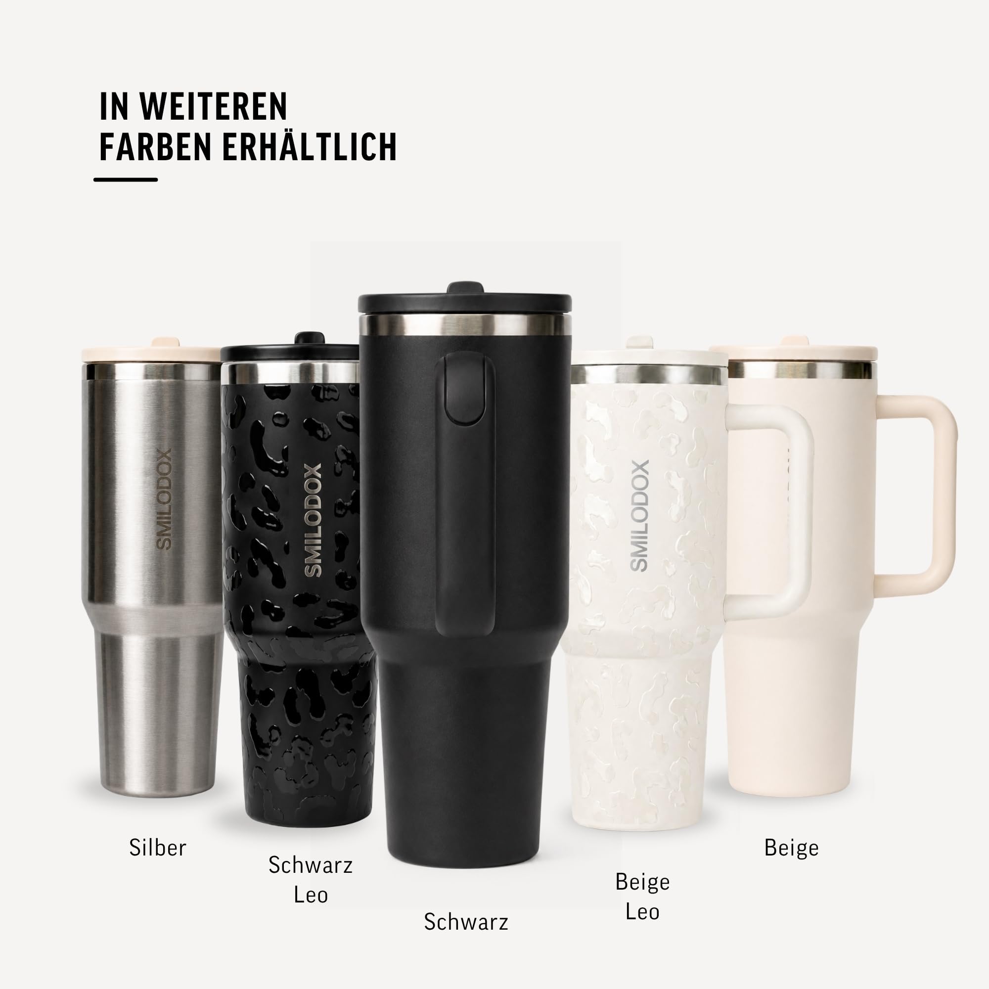 SMILODOX Trinkbecher Termis, 1,2L Edelstahl Tumbler auslaufsicher und BPA frei, Thermo Drink Cup Unisex, Trinkflasche für Sport Büro Freizeit und unterwegs