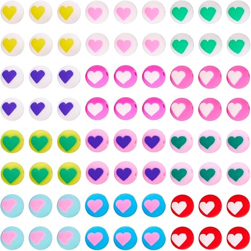 Miniatura 93 de Craftdady 200 cuentas sueltas de arcilla polimérica Plumeria Flower Spacer de 0.472 x 0.315 in, colores mezclados al azar, 5 pétalos, cuentas Flores