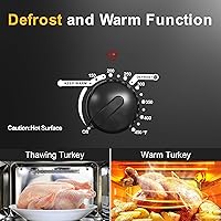 Vista 6 de Sunvivi Horno asador eléctrico de 18 cuartos de galón con tapa autohilvanada, horno asador de pavo bufé con bandeja extraíble, asas frías al tacto