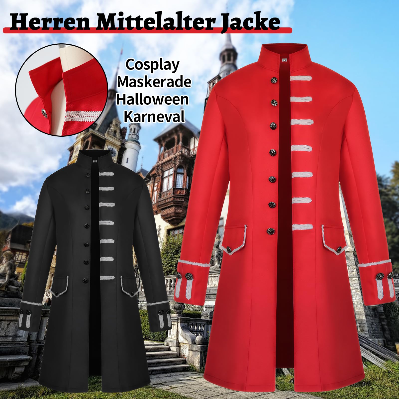 Abrigo steampunk para hombre, chaqueta de Halloween, estilo medieval, vintage, gótico, estilo victoriano, Halloween, carnaval, cosplay