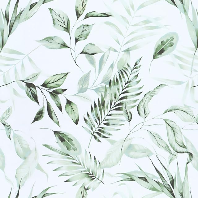 CiCiwind Leaf Wallpaper Self Adhesive Wallpaper Green Leaf Contact Paper Peel and Stick Wallpaper 39.5×300cm Sticky Back Plastic Removable Vinyl Film for Bedroom Living Room Kitchen Wall Furniture