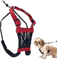 Vista 1 de Arnés para perro Sporn sin tirones para perros pequeños - Malla roja, nylon resistente, transpirable, liviano, ajustable, acolchado, suave y fácil