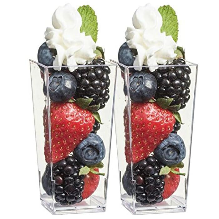 Buy Zappy Tall Square Mini Cube 3oz Clear Plastic Tasting/Sample Shot