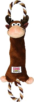 KONG - Tugger Knots Moose - Tug of War Dog Toy, Minimal Stuffing and Looped Ropes for added Strength - For Medium/Large Dogs