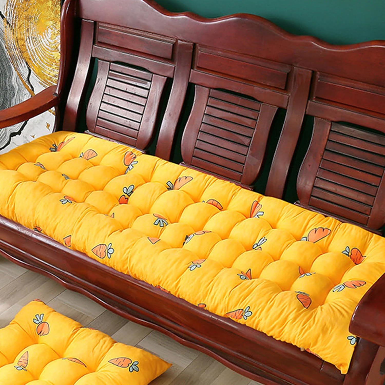 67 Inch Thick Indoor/Outdoor Bench Cushion, Non-Slip Soft Rocking Chair Cushions Garden Furniture Replacement Seat Cushion Metal Bench for Patio Long Rocking Chair Cushion Sofa Mat