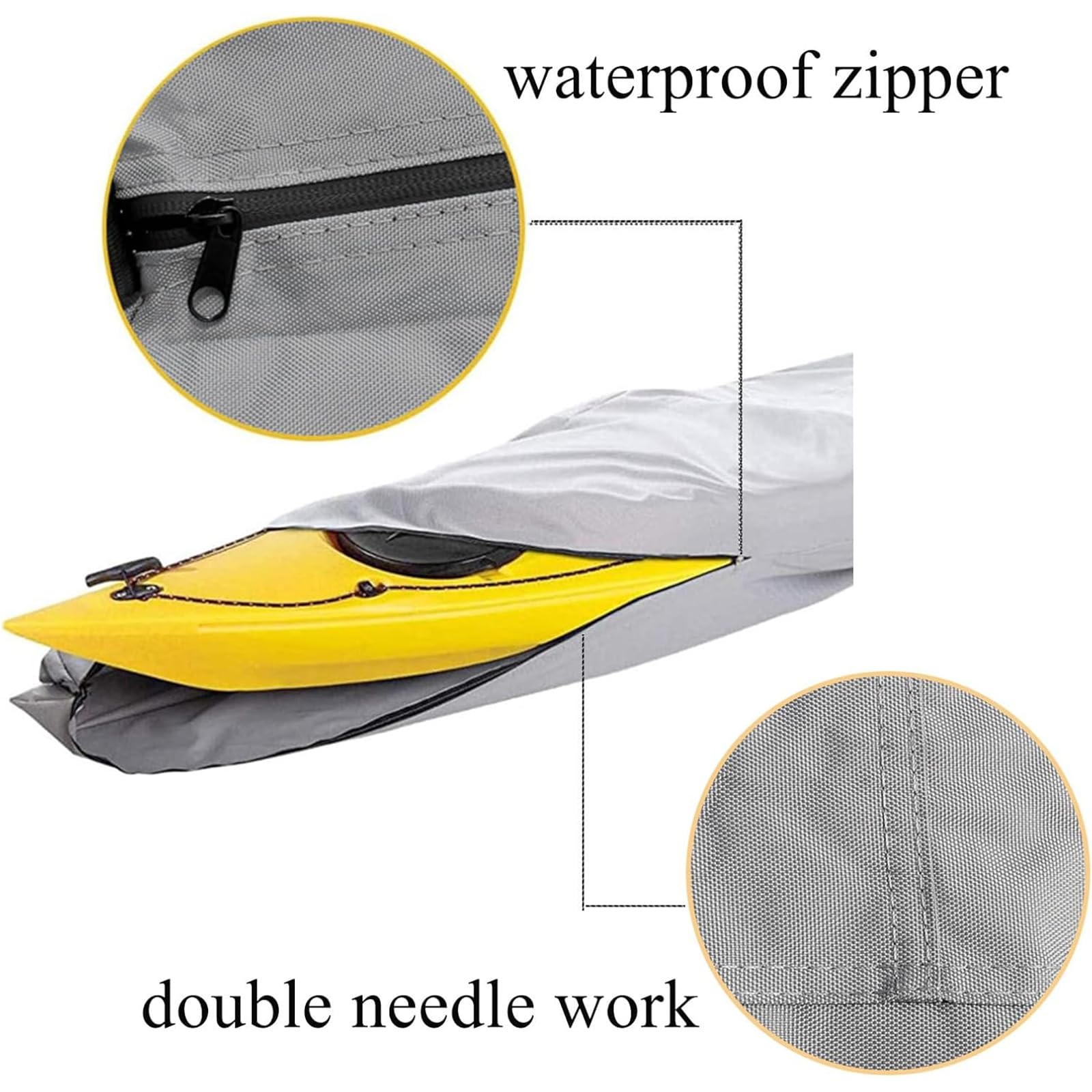 Housse de Bateau Bâche de Couverture Imperméable et Anti-Poussière pour Canoë Kayak (Noir, 16FT)
