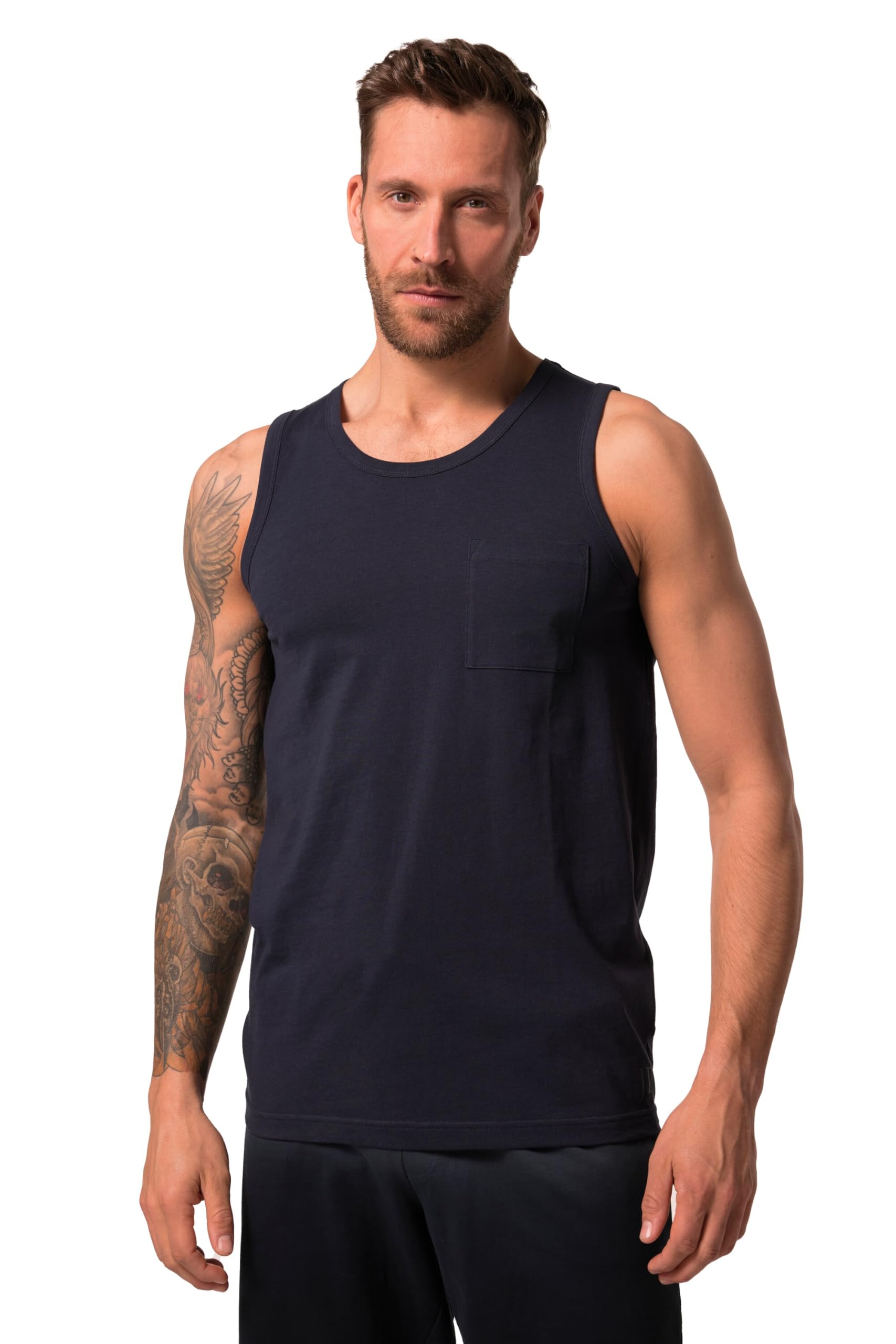 JP 1880 Menswear Big & Tall Plus Size L-8XL Tank top, Sleeveless, Breast Pocket Navy Blue XXXXXXX-Large 837690130-7XL