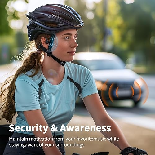 Miniatura 7 de PSIER Auriculares de Conducción Ósea, Auriculares Deportivos Inalámbricos Bluetooth 5.4 de Oído Abierto, Auriculares de Conducción Ósea de 10 horas