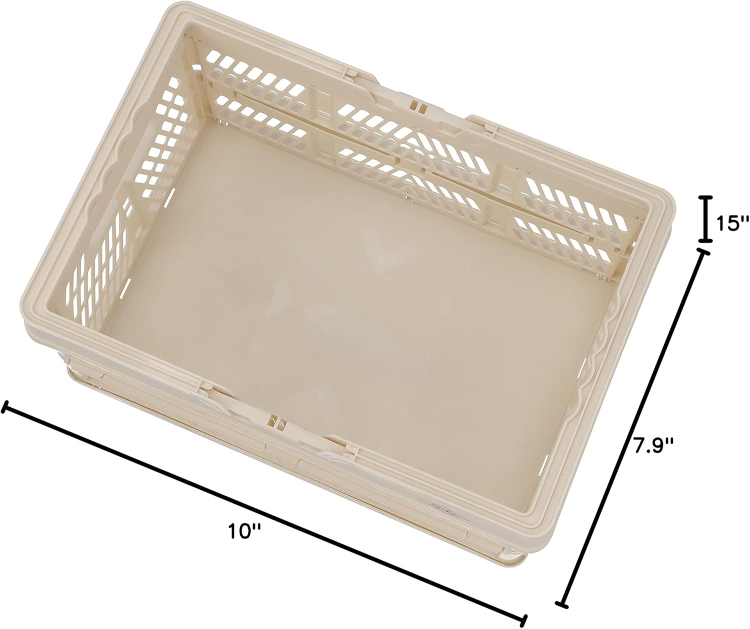 Fujiboeki 86444 Folding Container Basket (W x D x H): 15.0 x 10.0 x 7.9 inches (38 x 25.5 x 20 cm), White, Includes Handle, Easy to Carry, Contents: 3.1 gal (15 L), M Size