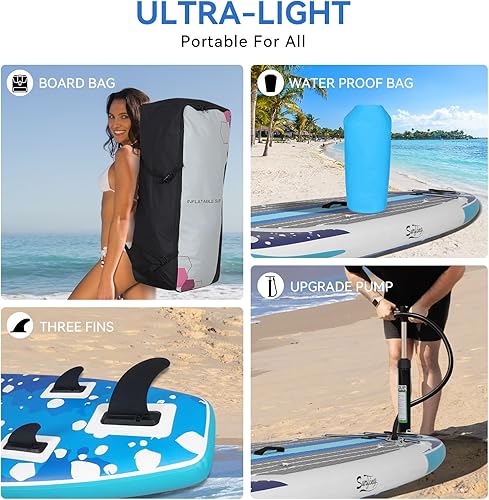 Miniatura 6 de YUSING - Tabla de remo inflable de 11 pies con asiento de kayak, tabla de remo antideslizante con accesorios de kayak y SUP de primera calidad y